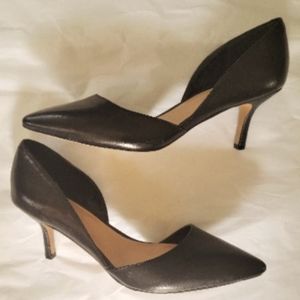 SOLE SOCIETY Jenn Black Leather D'orsay Heels Shoes 8